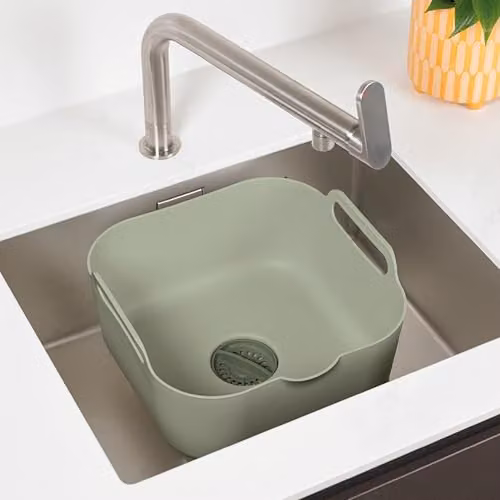ReBorn Recycled Large Square Washing Up Bowl, 9L, Sage Green – 2