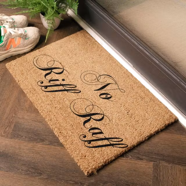 Artsy Mats No Riff Raff Brown Coir and Natural Rubber Non-Slip Weatherproof Doormat