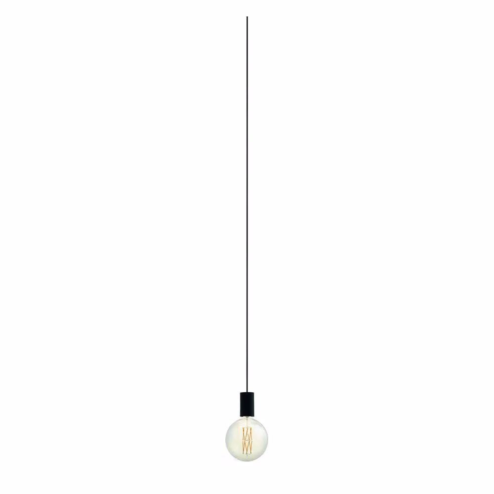 Eglo POZUETA Suspended Pendant Light in Black Metal with Glass Sphere and E27 Fitting, W/D/H: 40 x 40 x 110 cm – 2