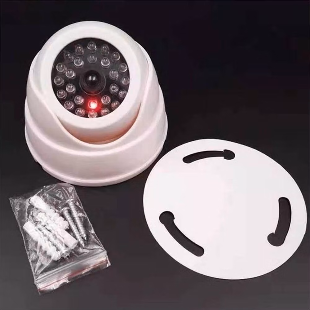 NESTLUNE White Dummy Dome CCTV Camera with Flashing Red LED – 2