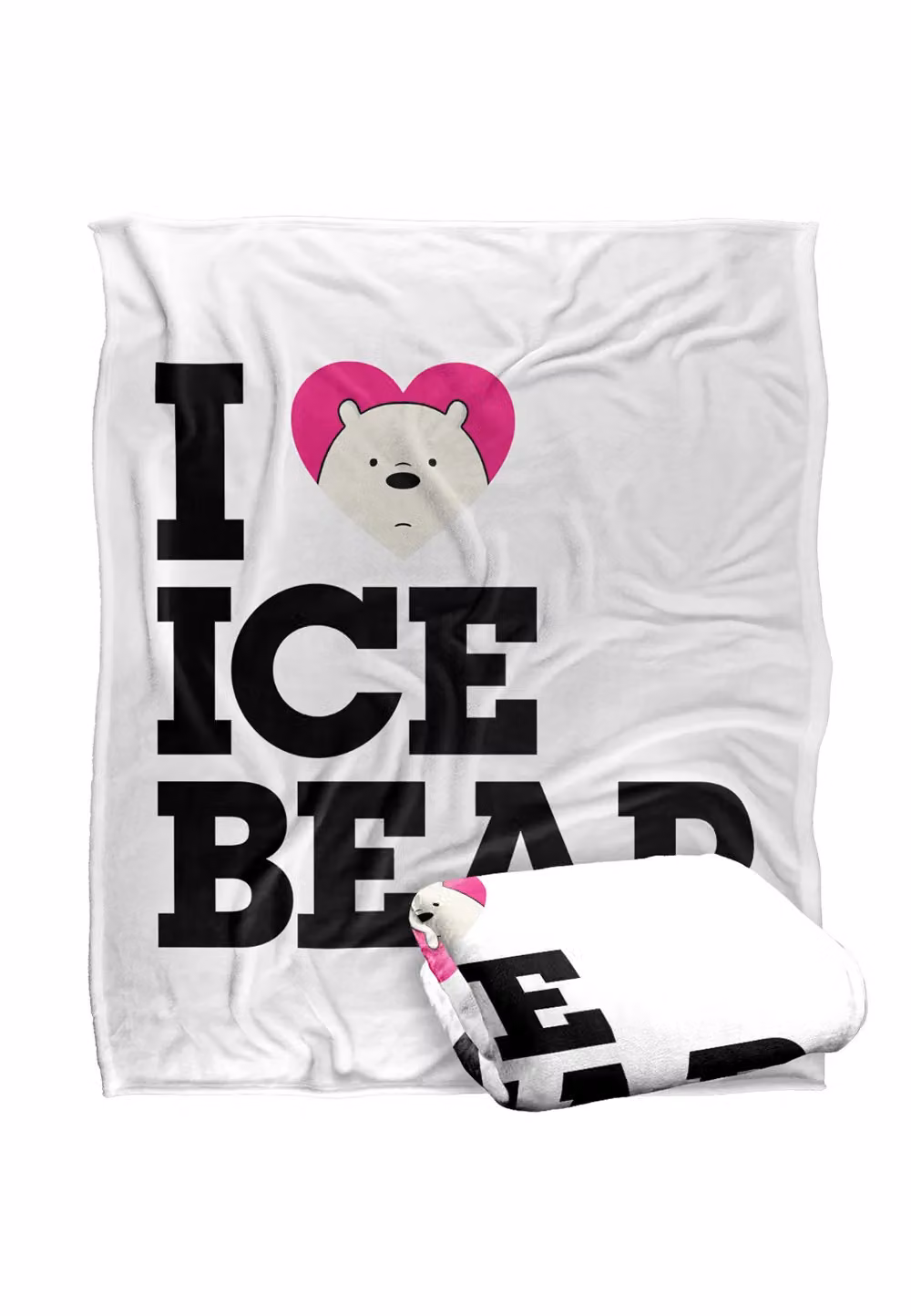 Cartoon Network We Bare Bears Ice Bear Super Soft Silky Touch Throw Blanket, White, W: 152 cm, D: 127 cm – 2