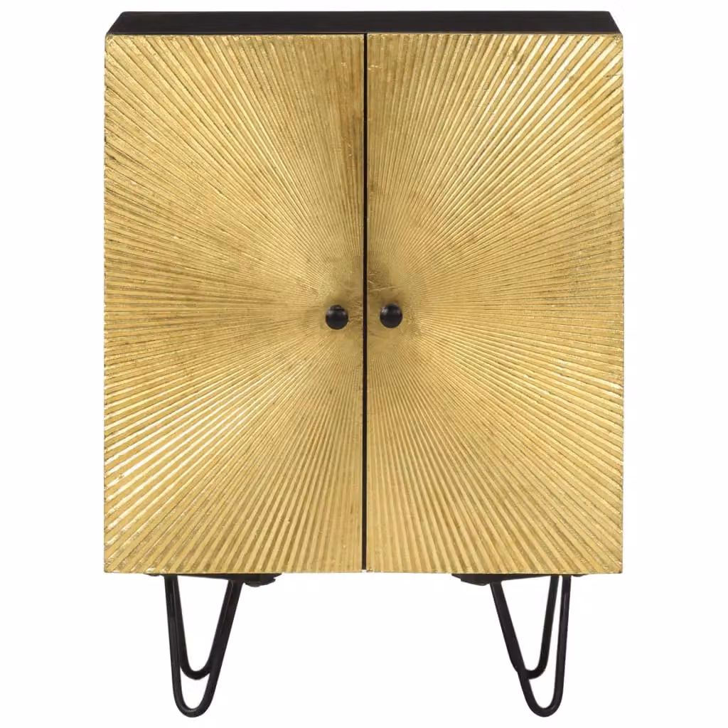 Berkfield Home Gold Mango Wood Sideboard, W/D/H: 55 x 30 x 75 cm – 4