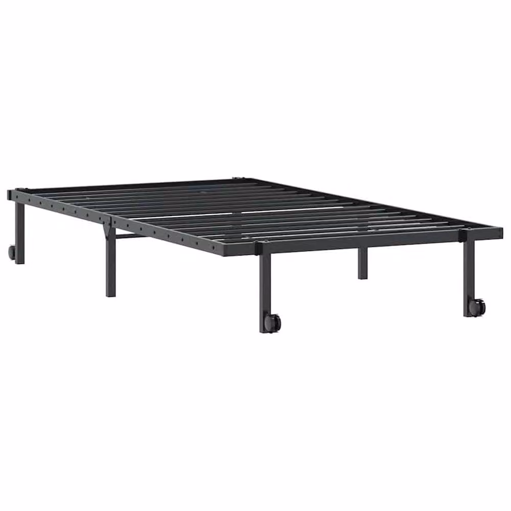 Berkfield Home Foldable Metal Bed Frame in Black, W: 107 cm, L: 203 cm – 3