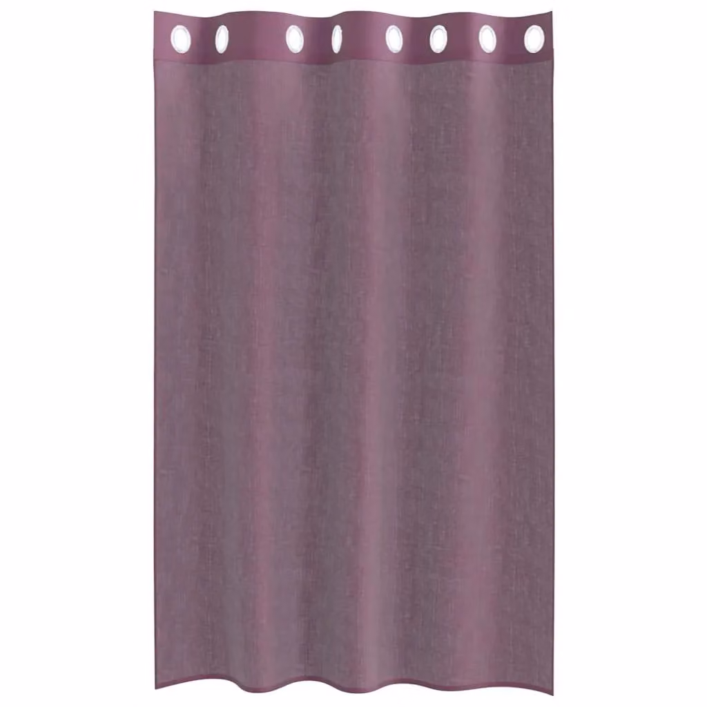 Berkfield Home Purple Voile Fabric Panel Curtains with Eyelets, 2 Pack, W: 140 cm, H: 175 cm – 3
