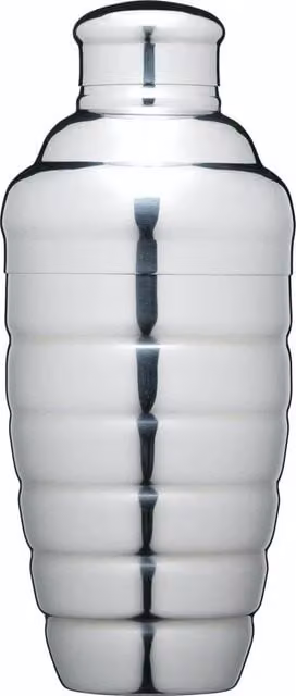 BarCraft Stainless Steel Round Cocktail Shaker, 500ml, Yellow and Silver