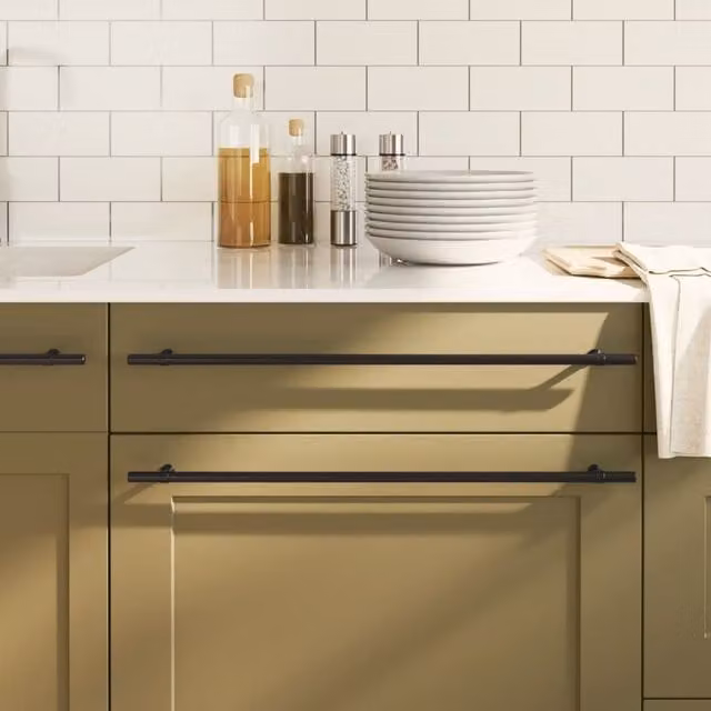 Berkfield Home Matt Black Stainless Steel Bar Cabinet Handles, 20 Pack, Length: 48 cm