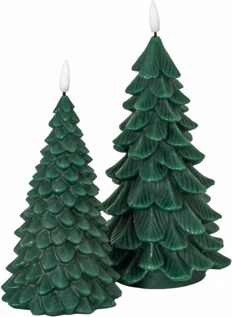 KDMK Green Christmas Tree LED Wax Tealight with Realistic Flickering Glow