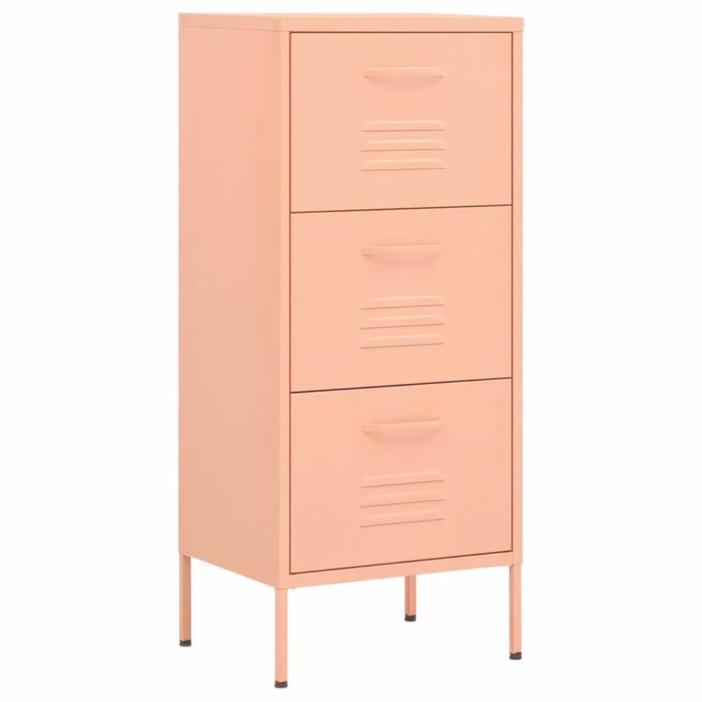 Berkfield Home Pink Metal Freestanding Storage Cabinet, W: 42.5 cm, D: 35 cm, H: 101.5 cm – 2