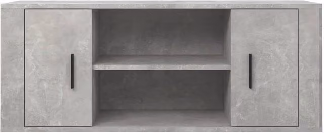 Berkfield Home Modern TV Cabinet in Concrete Grey, W/D/H: 100 x 35 x 40 cm – 1