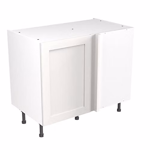 Kitchen Kit Shaker Door Blind Corner Base Cabinet, White Matt, W/D/H: 100 x 65 x 87 cm