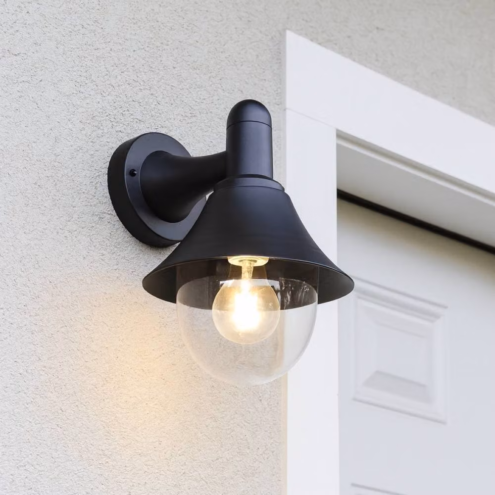 CGC Lighting Coach Black Outdoor Wall Lantern Light with Transparent Polycarbonate Cover IP44 – 2
