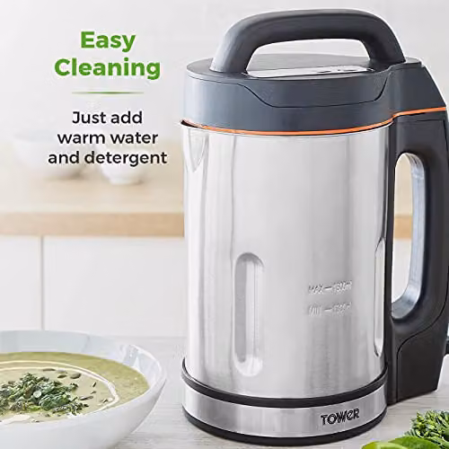Tower T12031 Soup and Smoothie Maker with Intelligent Control System, 1000W, 1.6 l, Silver Stainless Steel – 5