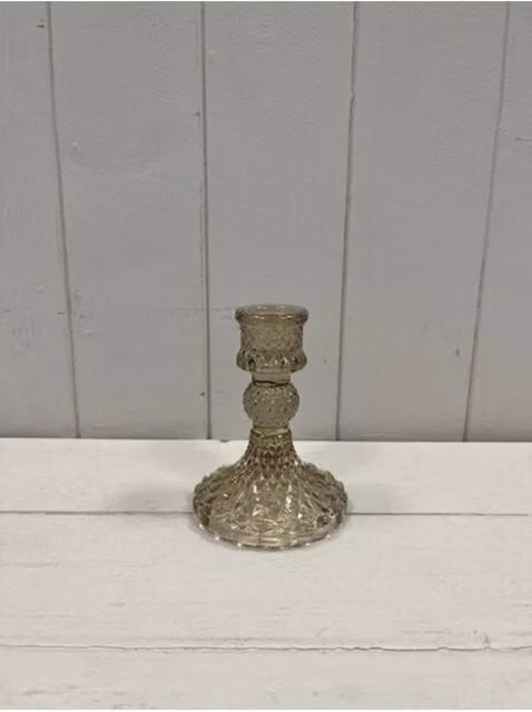 KDMD Smokey Brown Glass Taper Candle Holder
