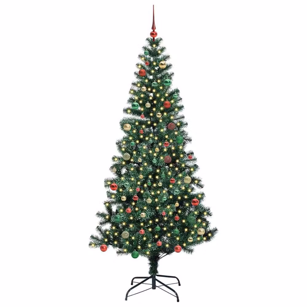 Berkfield Home Pre-lit Artificial Christmas Tree in Green, Height: 210 cm – 2