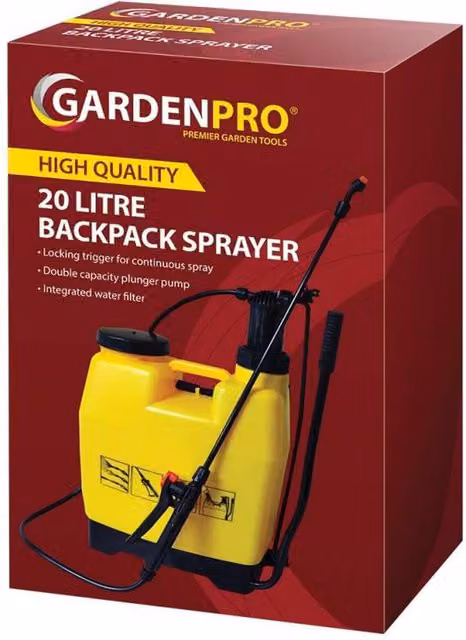 Samuel Alexander Yellow Manual Backpack Pressure Sprayer for Weeds and Fertiliser, 20 l