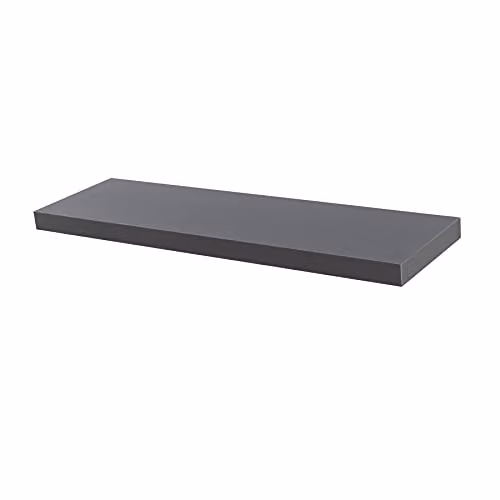 Harbour Housewares Modern Floating Wall Shelf with Integrated Lighting, Grey, W: 80 cm – 1