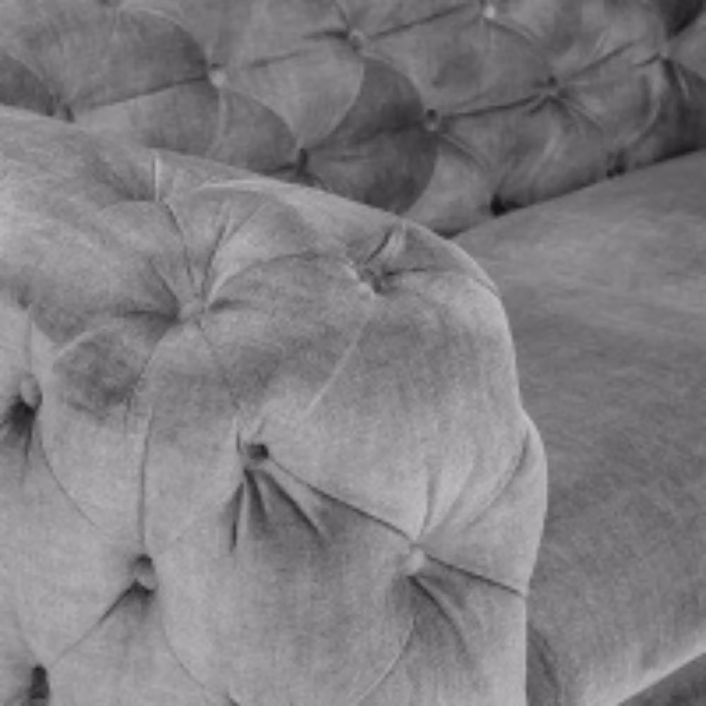 Stratus Interiors Modern Italian Chesterfield 3 Seater Sofa in Beige Plush Velvet, W: 195 cm – 2