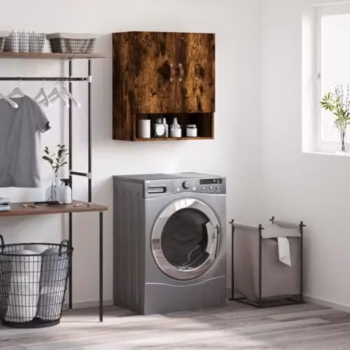 vidaXL Modern Wall Mounted Cabinet in Brown Engineered Wood, W: 60 cm, D: 31 cm, H: 70 cm – 2