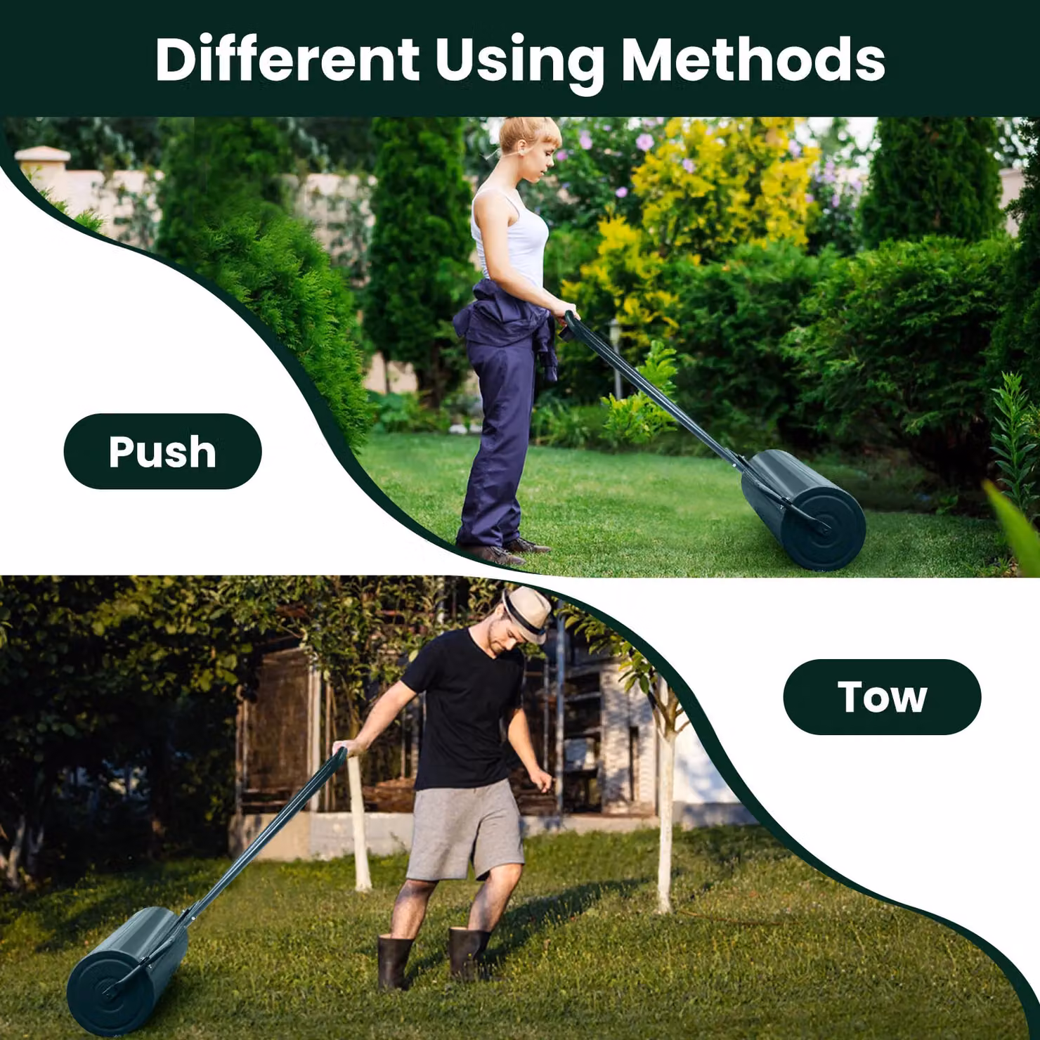 Costway 48 L Heavy-Duty Steel Lawn Roller in Green – 3