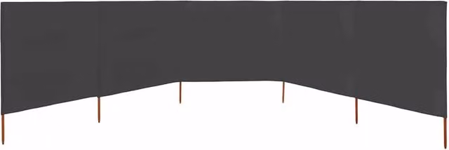Berkfield Home Durable 5-Panel Fabric Wind Screen Paravent in Anthracite Dark Grey, W: 600 cm, H: 80 cm – 1