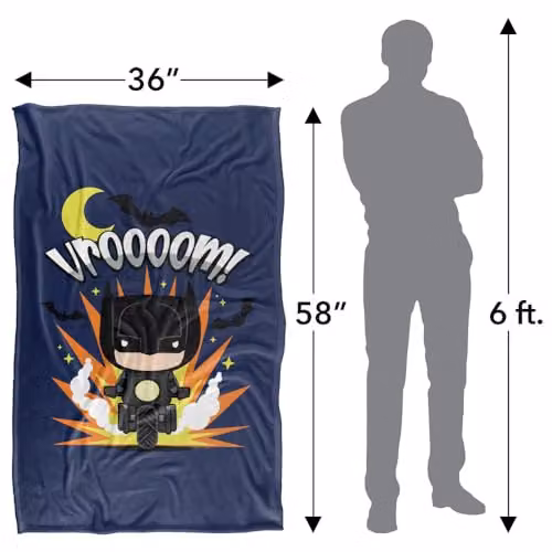 LOGOVISION The Batman (2022) Vroom Batcycle Chibi Super Soft Fleece Throw Blanket, Multicolour, W/D/H: 91 x 147 cm – 3
