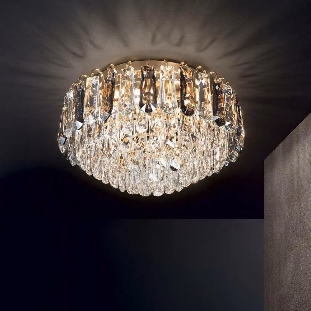 Netlighting Magnolia Indoor Crystal Flush Ceiling Lamp, 7 Lights, Gold/Brass – 2