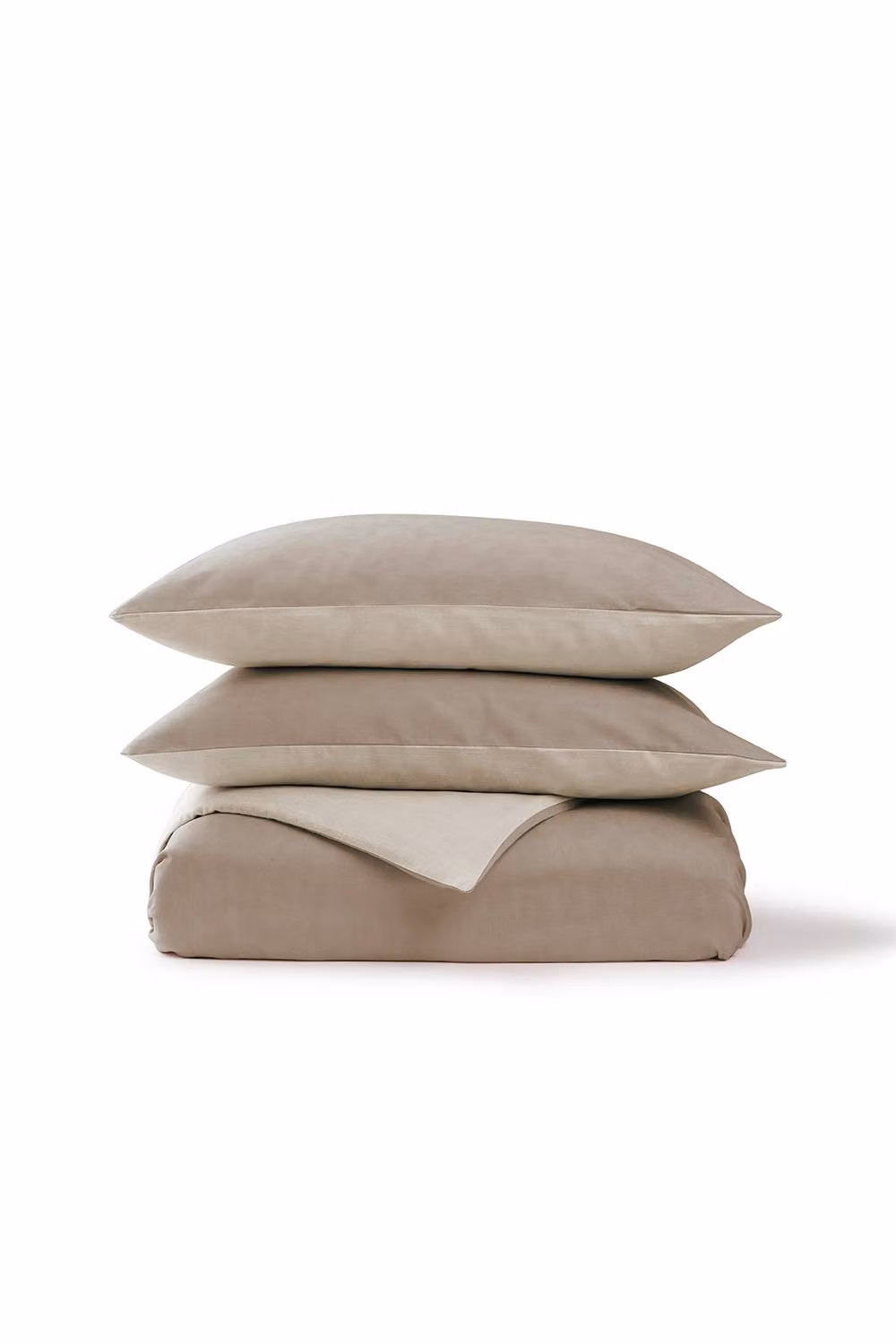 CHRISTY Relaxed Linen Washed Finish Reversible Duvet Cover Set in Beige, Single (90 x 200 cm) – 2