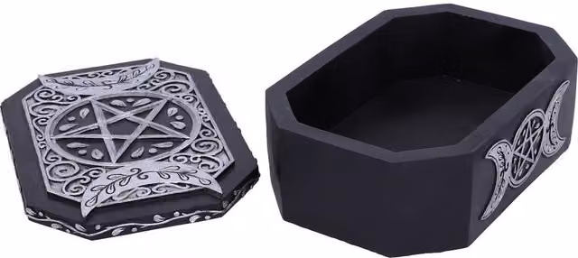 Nemesis Now Hecate's Protection Box in Black and Silver Resin, Height: 17.8 cm