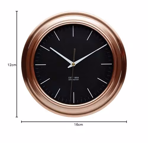 KitchenCraft Round Industrial Analog Wall Clock in Copper, Black and White, Diameter: 25.5 cm – 5
