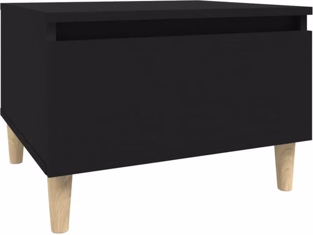 Berkfield Home Black Side Table in Engineered Wood, W/D/H: 50 x 46 x 35 cm