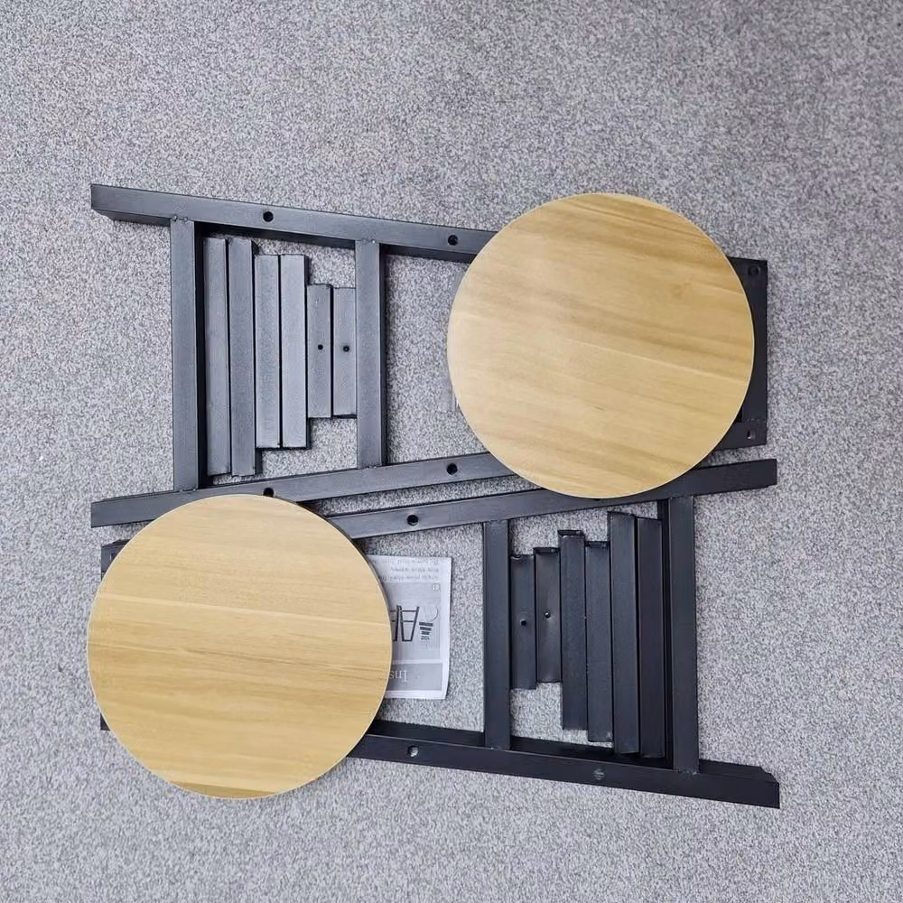 EONLION Industrial Breakfast Bar Table and Stools Set in Brown – 2