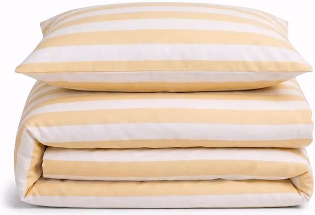 Sweet Dreams Lyndon Wide Stripe Duvet Cover and Pillowcase Set in Light Sand, King Size (W: 180 cm, H: 200 cm)