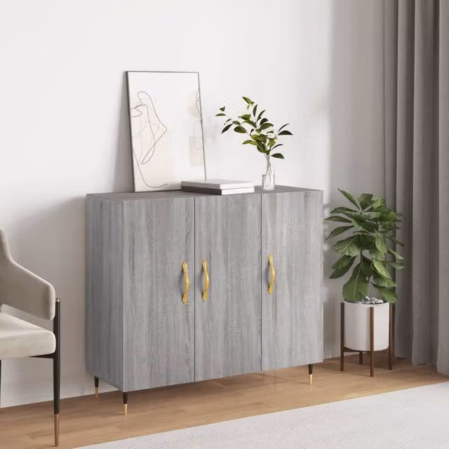 Berkfield Home Grey Sonoma Sideboard W/D/H: 90 x 34 x 80 cm