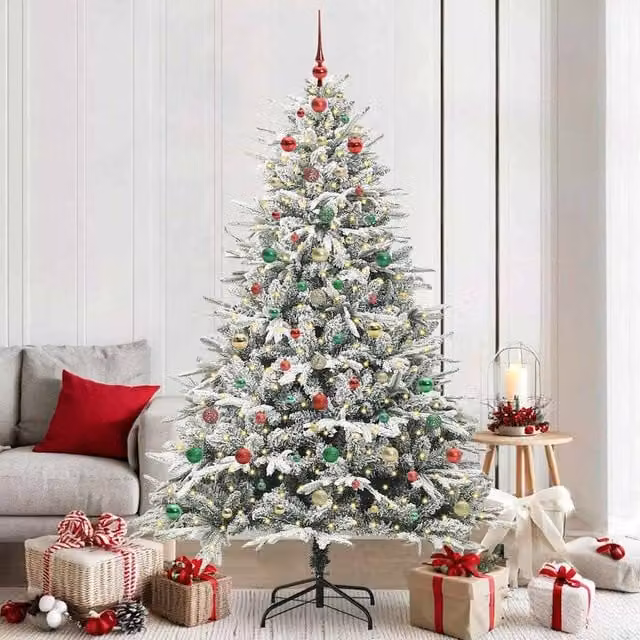 Berkfield Home Artificial Pre-lit Christmas Tree with Ball Set, Green, Height: 210 cm – 1