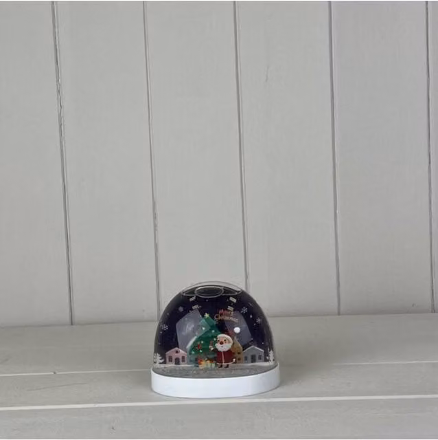 KDMD Multicolour Merry Christmas Santa with Tree Tabletop Snow Globe