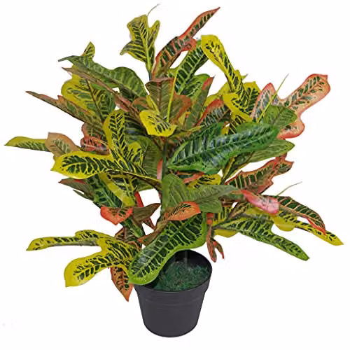 Leaf Design Tropical Potted Artificial Green Plant for Tabletop – 1