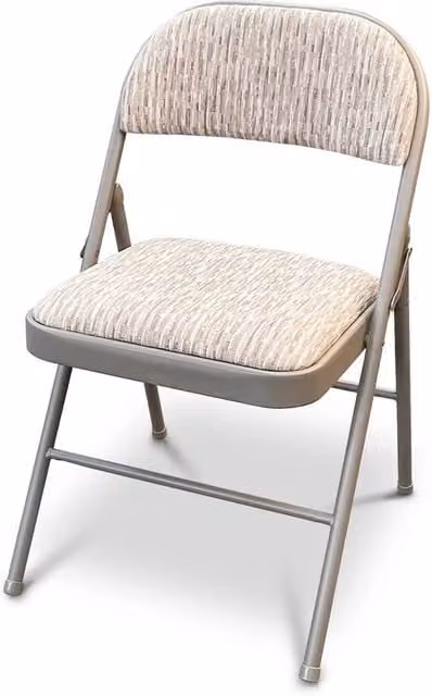 Nordara Deluxe Padded Folding Chair with Metal Frame in Grey