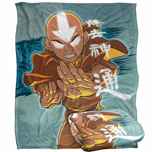 LOGOVISION Avatar The Last Airbender Super Soft Fleece Throw Blanket, White, W/D/H: 152 x 127 x 1 cm – 1