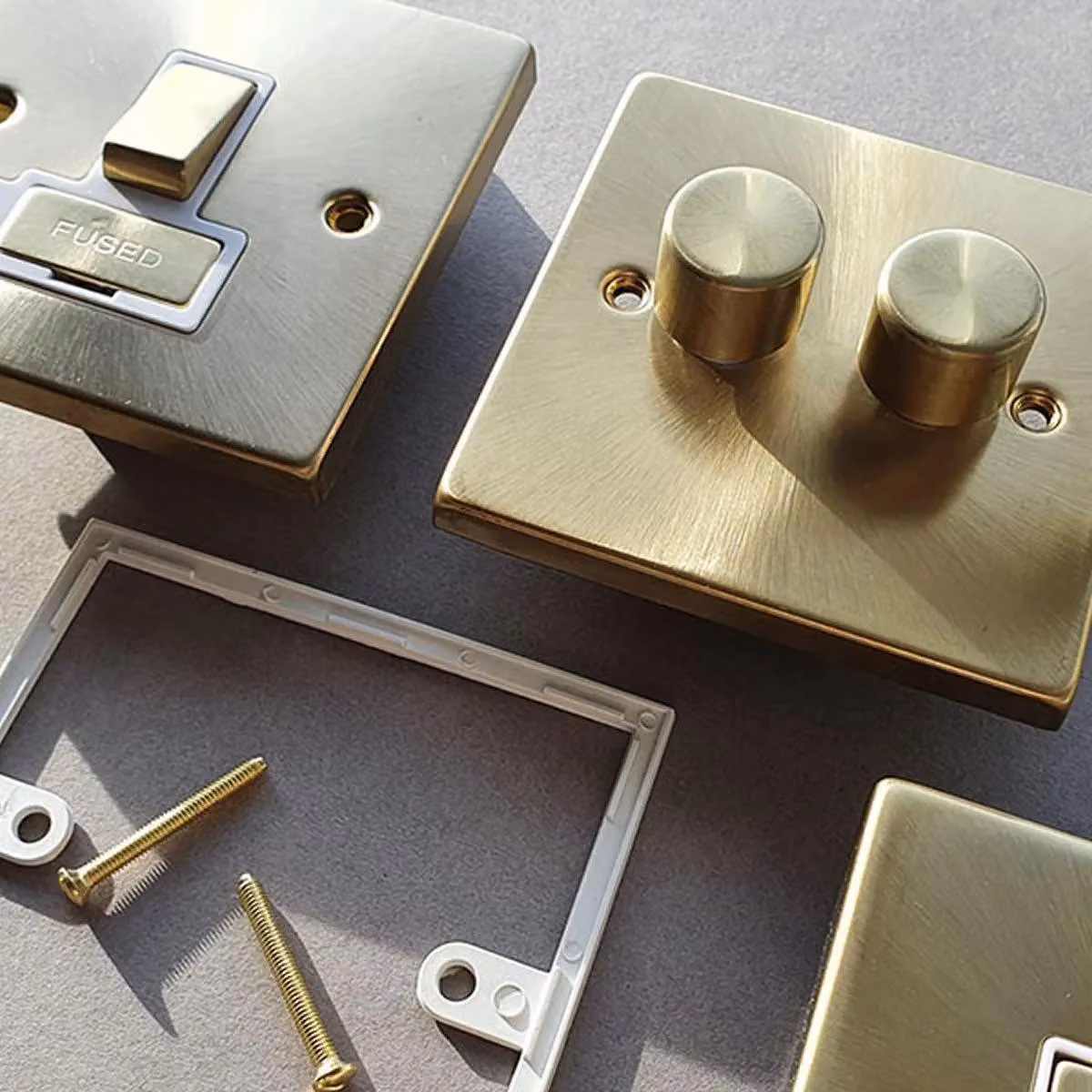 SE Home Gold Brushed Brass Twin Telephone Socket Plate – 2