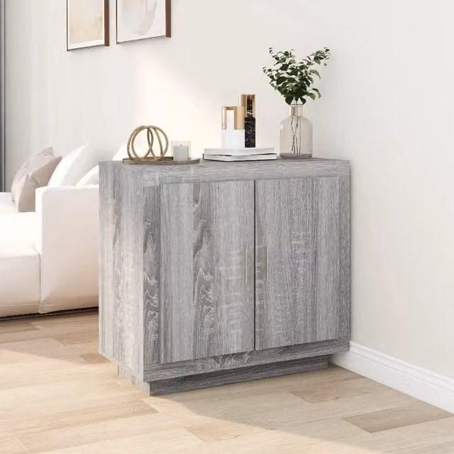 Berkfield Home Grey Sonoma Sideboard in Engineered Wood, W/D/H: 80 x 40 x 75 cm – 1