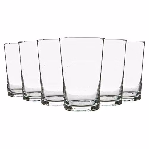 Nicola Spring Meknes Hand-Blown Moroccan Tumbler Glasses, Set of 6, 325ml, Transparent