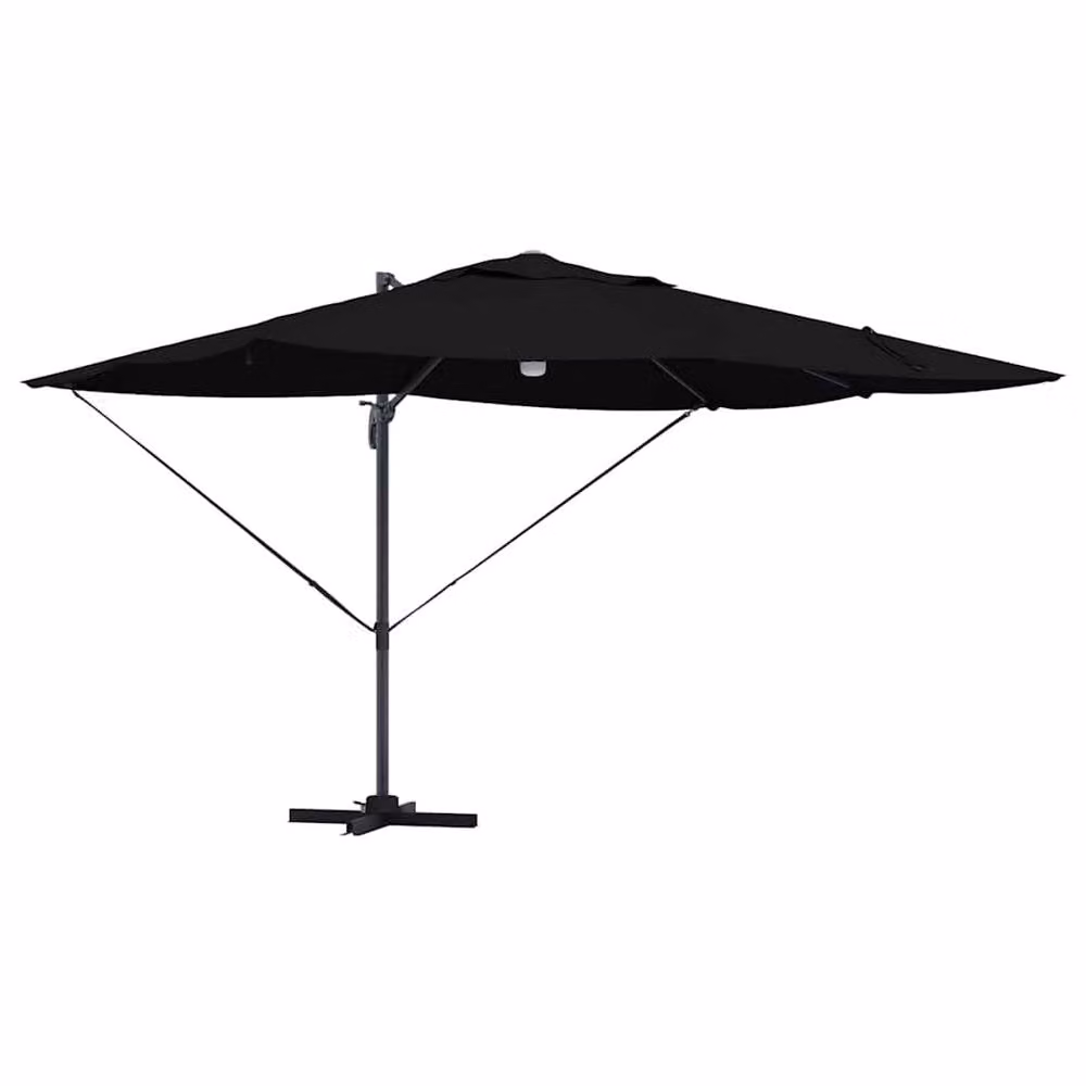 Berkfield Home Modern Cantilever Garden Umbrella in Black Polyester and Powder-Coated Steel – 3