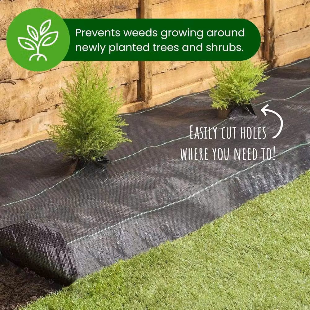 Green Thumbz Heavy Duty Black Weed Control Fabric, W: 2 m, L: 5 m – 3