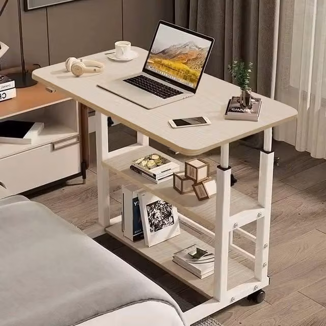 EONLION Adjustable Portable Laptop Table in Natural Wood Colour, Width: 100 cm