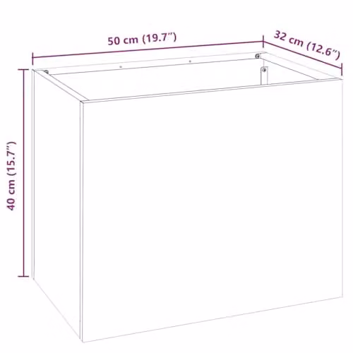 vidaXL Weathering Steel Garden Planter, Brown, W: 50 cm, D: 32 cm, H: 40 cm – 3
