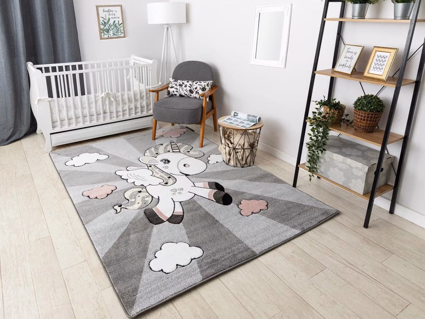 RugsX Petit Grey Kids Motif Rectangular Rug, W: 80 cm, L: 150 cm – 3