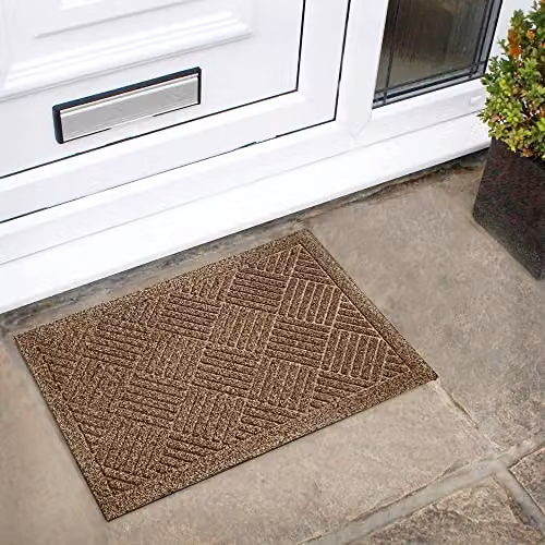 JVL Dirt Defender Rectangular Scraper Doormat, Beige, W: 60 cm, D: 40 cm – 4
