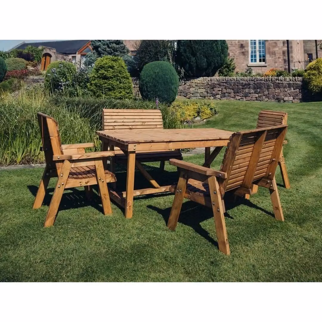 Churnet Valley Garden Furniture Ltd Valley Set 2XC 2XB in Brown with Cushions – 3