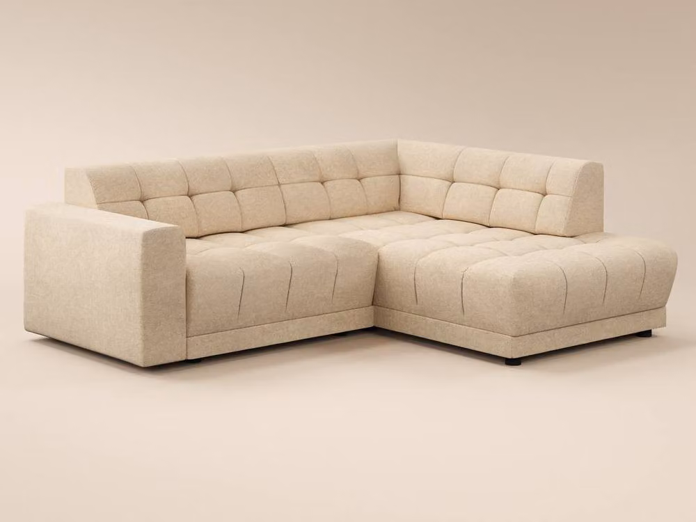 Solace+Co Asta 3 Seater Right Corner Sofa in Beige Fabric – 3