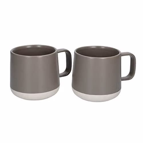 La Cafetiere Seville Stoneware Mug Set in Grey, Set of 2, 300ml